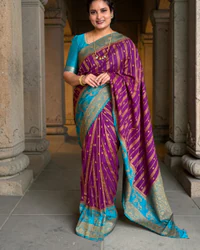 Banarasi Khadi Georgette (Jaal Bentex Border) thumbnail 1