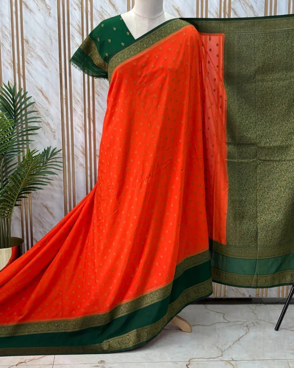 Banarasi Khadi Georgette (Motifs, Mayuri & Mango Bentex)