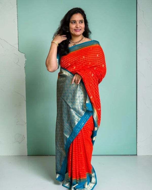 Georgette (Checks & Mayuri Border)