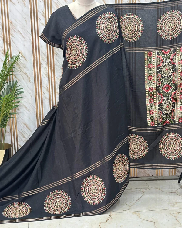 Fancy Saree (Ajrakh Print)