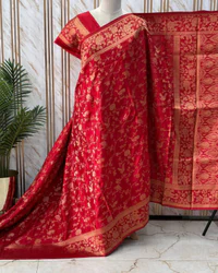 Viscose Saree (Self, Jaal Design) thumbnail 3
