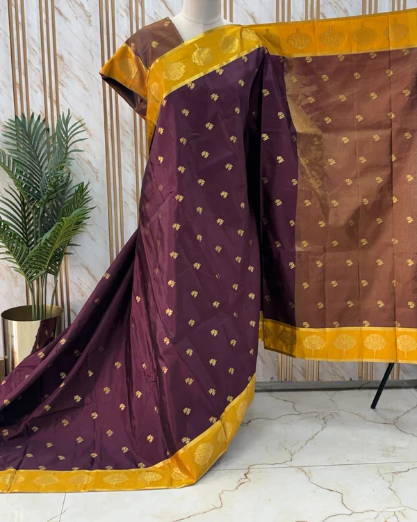 Banarasi Soft Silk (Tree Motifs Border)