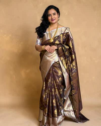 Banarasi Soft Silk (Leaf Motifs & Rich Border) thumbnail 1