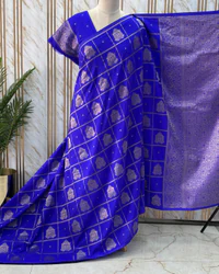 Semi Mysore Crepe (Borderless, Big Checks & Buttas) thumbnail 3