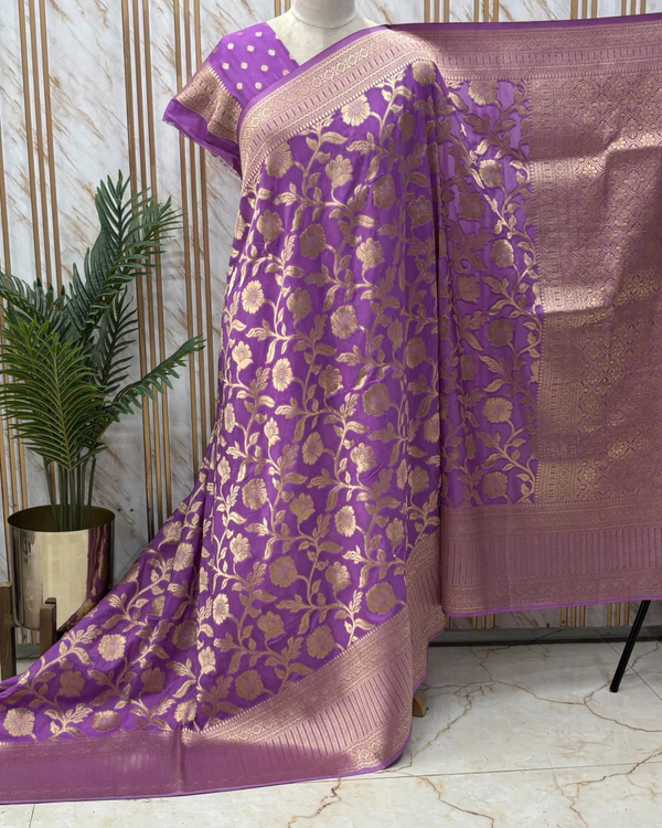 Georgette Crepe (Floral Jaal, Grand Pallu)