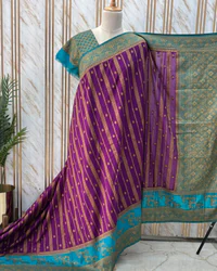 Banarasi Khadi Georgette (Jaal Bentex Border) thumbnail 3