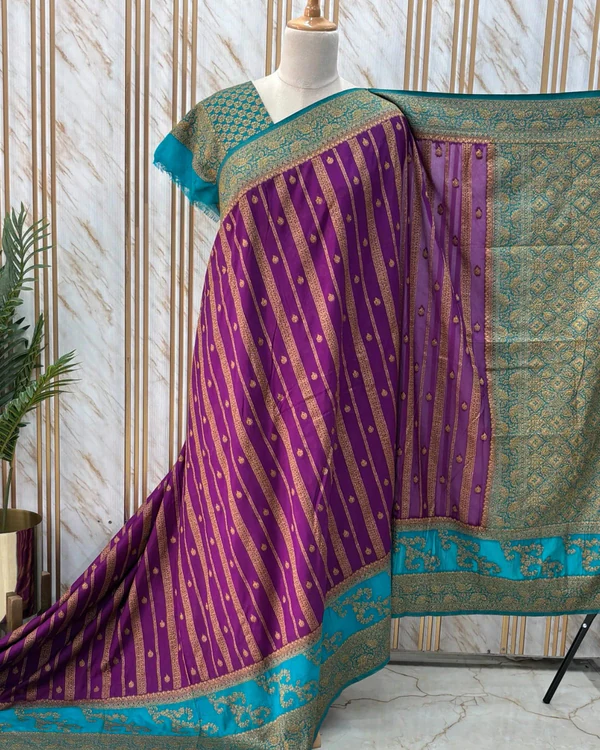 Banarasi Khadi Georgette (Jaal Bentex Border)