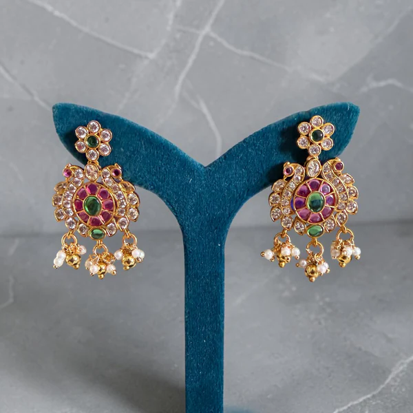 Jadau Kundan Kemp Stones (Lakshmi Pendant, Long Haram)