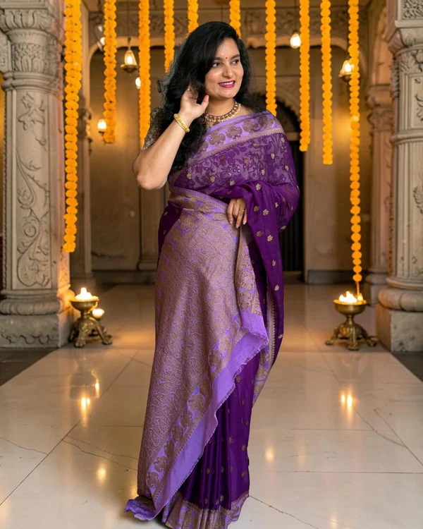 Banarasi Khadi Georgette (Premium, Gandabherunda)