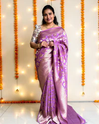 Georgette Crepe (Floral Jaal, Grand Pallu) thumbnail 1
