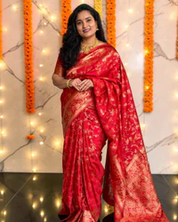 Viscose Saree (Self, Jaal Design) thumbnail 1