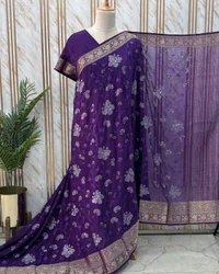 Chinnon Saree (Butterfly Embroidery & Pipe Work) thumbnail 3