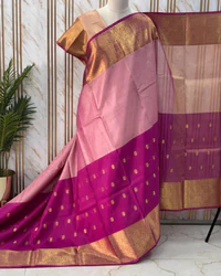 Banarasi Tissue (Baby Pink and Lotus Pink Half & Half Buttas) thumbnail 2