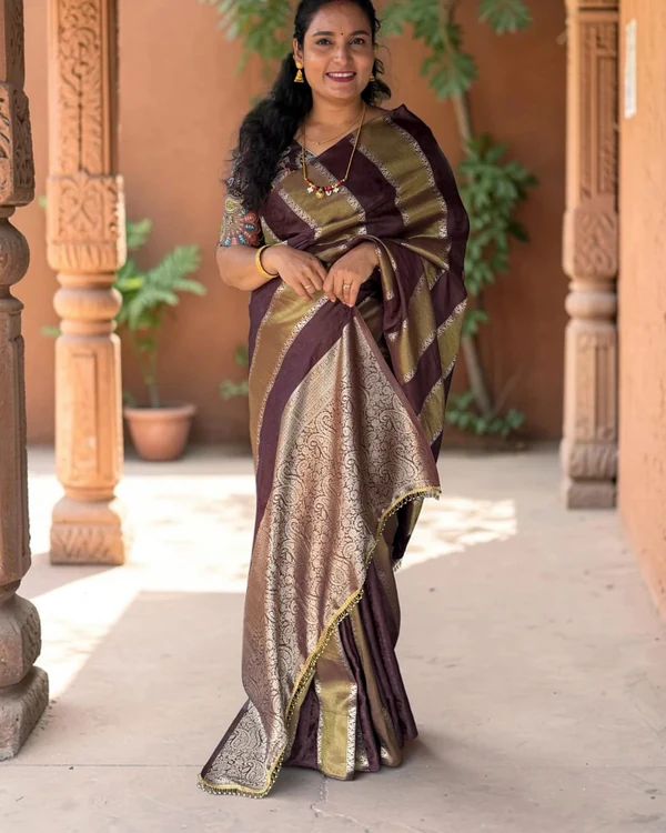 Pure Viscose Saree (Embossed, Borderless)