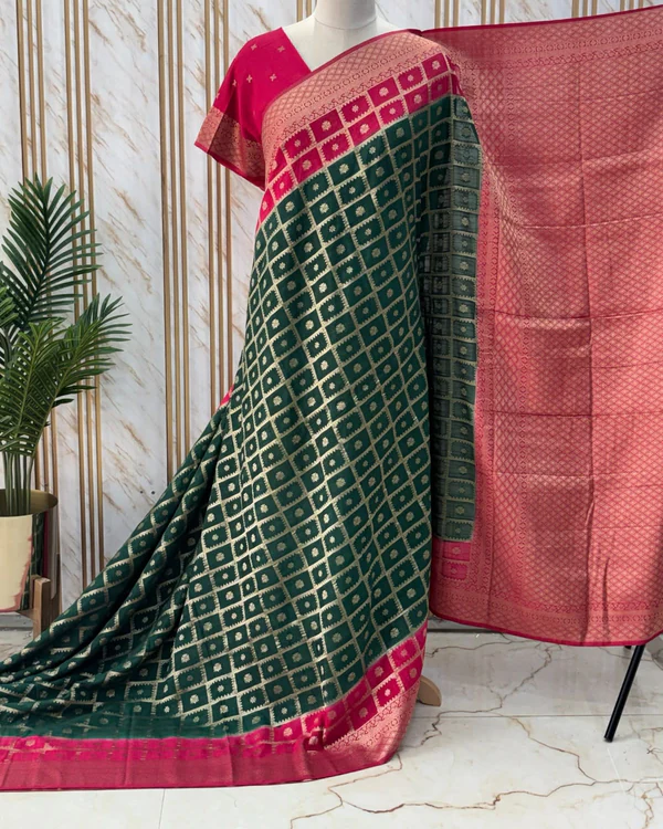 Chinnon Saree (2D, Checks Body)