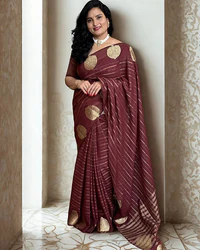 Georgette Chiffon (Borderless, Big Leaf Motifs Border) thumbnail 1