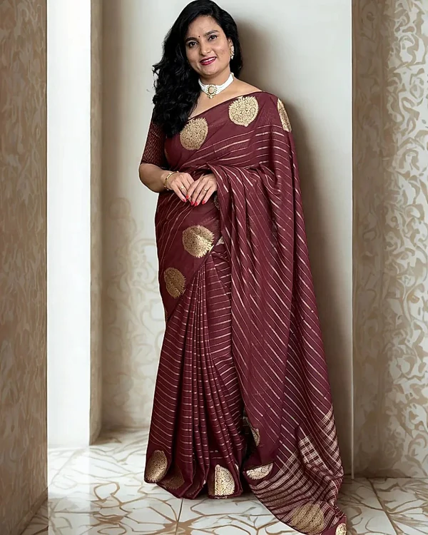 Georgette Chiffon (Borderless, Big Leaf Motifs Border)