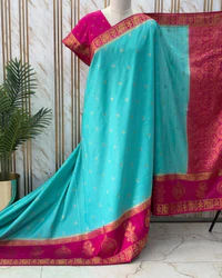 Semi Mysore Crepe (Checks, Mayuri & Elephants Bentex) thumbnail 3