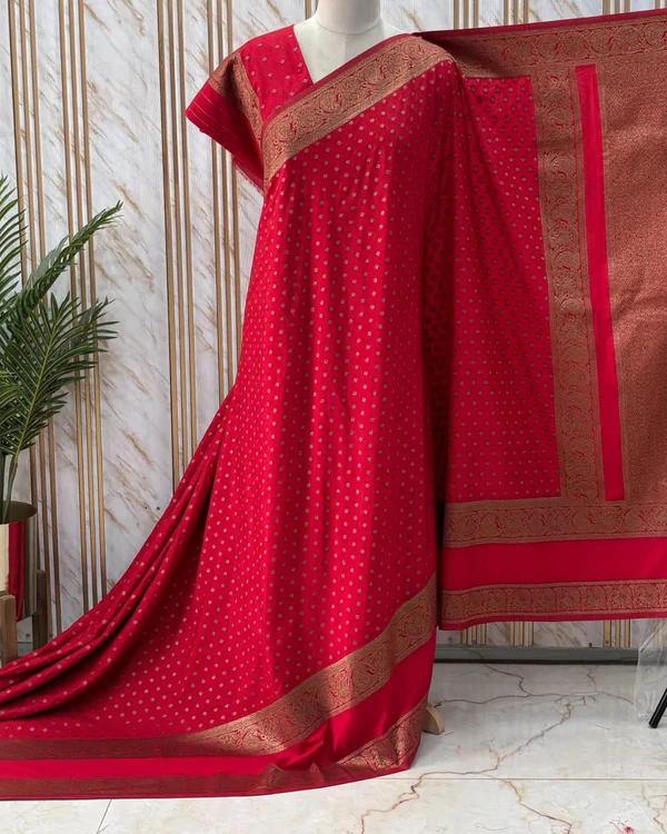 Banarasi Khadi Georgette (Motifs, Mayuri Big Bentex)
