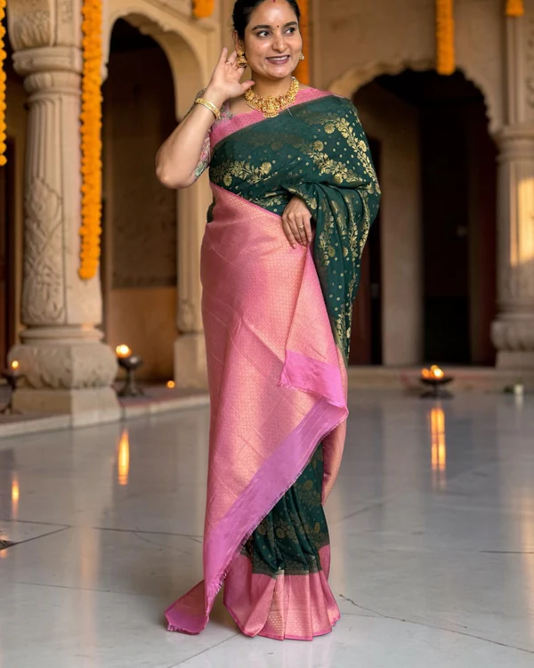 Georgette Saree (Floral Jal Body and Rich Pallu)
