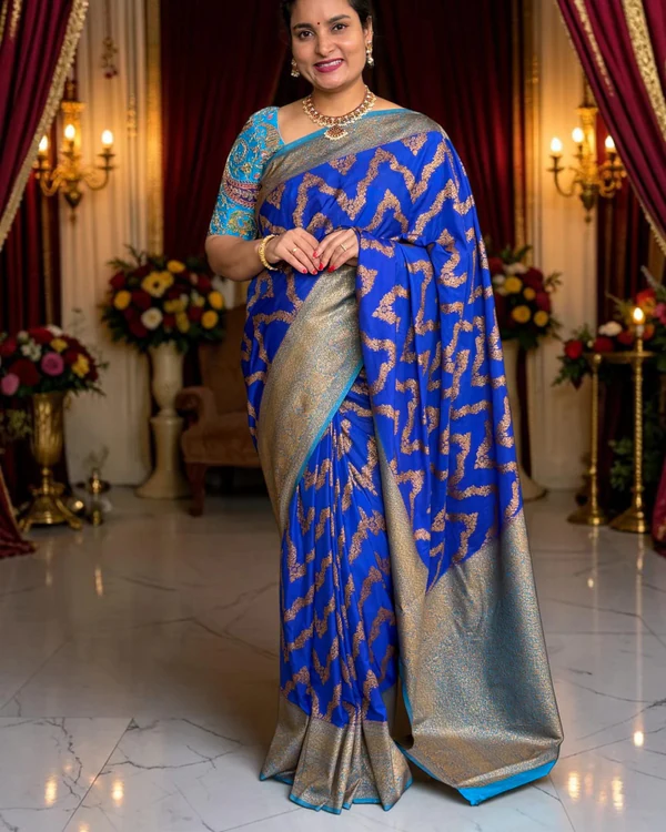 Banarasi Khadi Georgette (Waves Pattern)