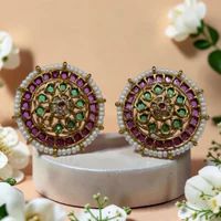 Earrings (Jadau Kemp Stone Chakravyuha) thumbnail 2