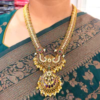 Long Haram (Crescent Moon Pendant, Jadau Kundan) thumbnail 1