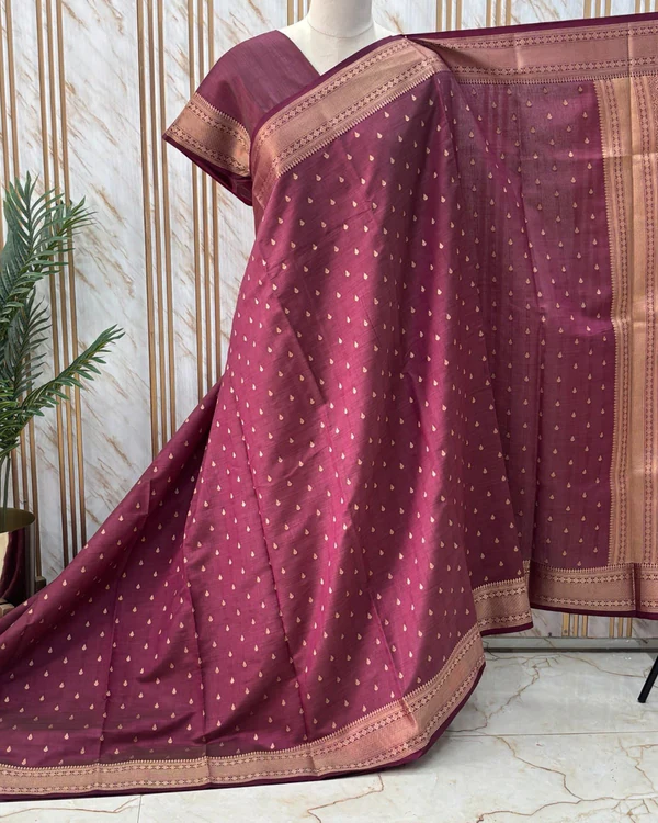 Semi Tussar (Rain Drops Motifs)