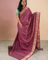 Semi Tussar (Rain Drops Motifs) thumbnail 1