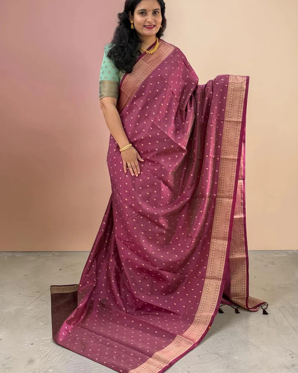 Semi Tussar (Rain Drops Motifs)