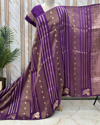 Viscose Saree (Borderless, Elephant Motifs) thumbnail 3