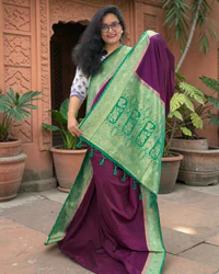 Banarasi Dola Saree (Floral Border, Rich Pallu D4) thumbnail 1
