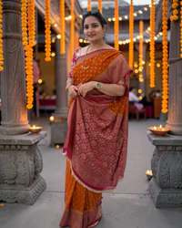 Banarasi Khadi Georgette (Motifs, Floral Border and Pallu) thumbnail 2