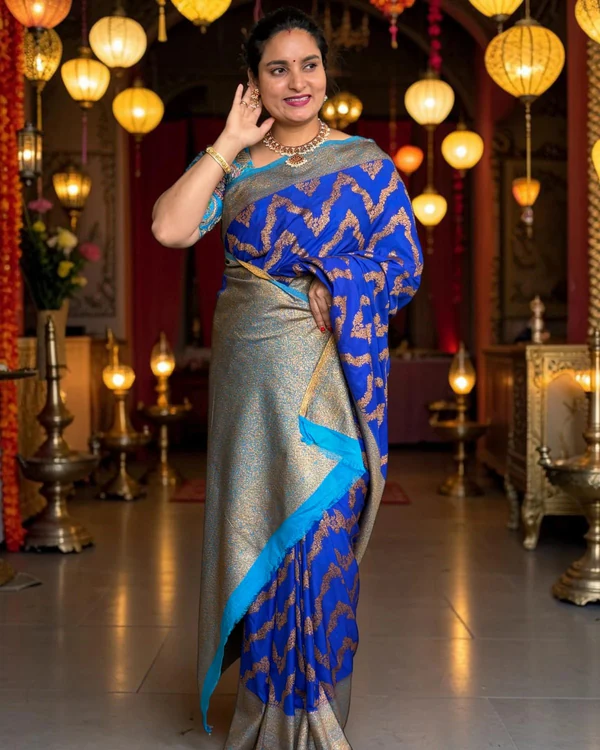 Banarasi Khadi Georgette (Waves Pattern)