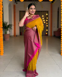Banarasi Khadi Georgette (Triple Mango Border) thumbnail 2