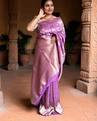Georgette Crepe (Floral Jaal, Grand Pallu) thumbnail 2