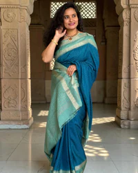 Georgette Crepe (Checks with Buttas Blouse) thumbnail 2