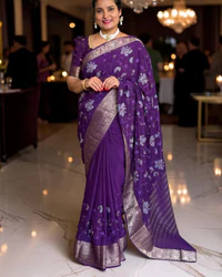 Chinnon Saree (Butterfly Embroidery & Pipe Work) thumbnail 1