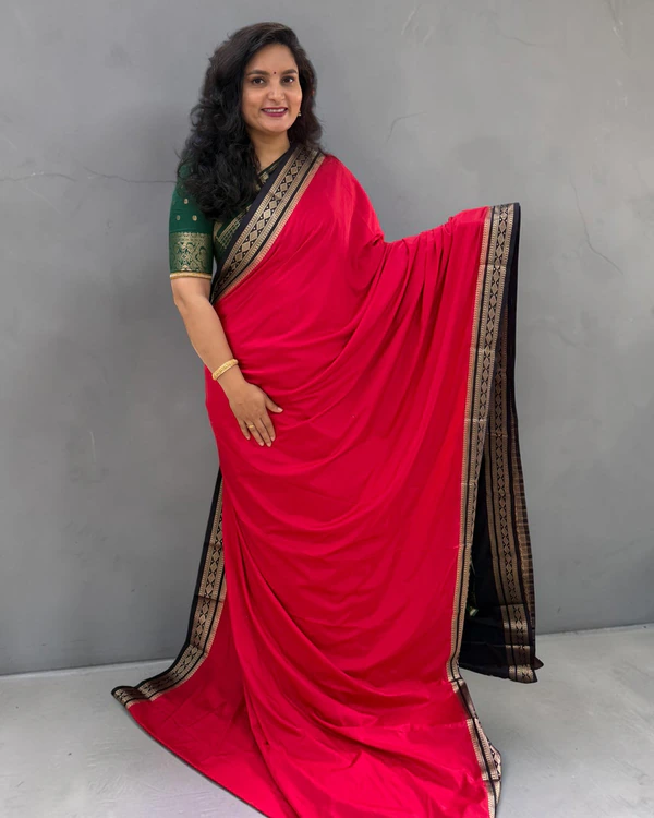Semi Mysore Crepe (Small Mango & Diamond Border)