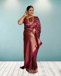 Banarasi Crepe Satin (Jal Pattern with Meena) thumbnail 2