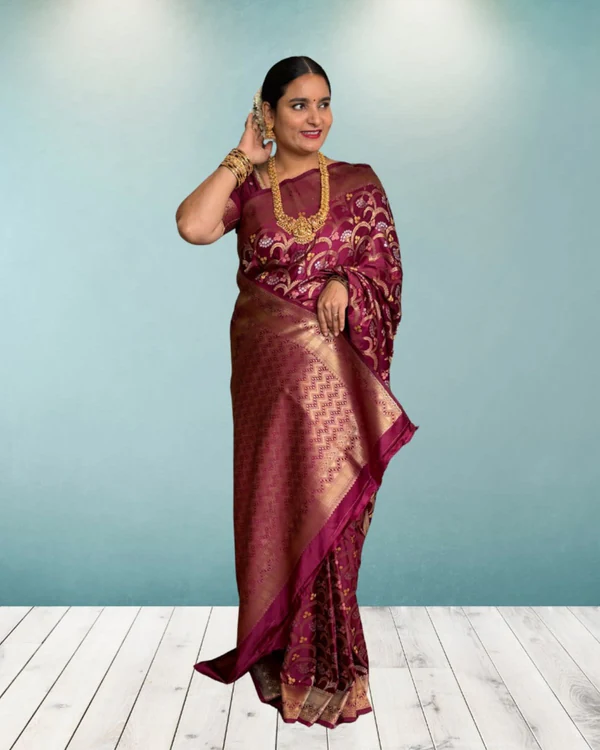 Banarasi Crepe Satin (Jal Pattern with Meena)