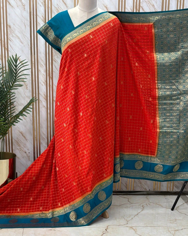 Georgette (Checks & Mayuri Border)
