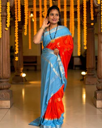 Semi Mysore Crepe (Gandabherunda Motifs with Bentex Border) thumbnail 2