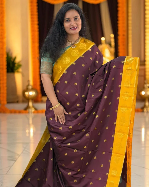 Banarasi Soft Silk (Tree Motifs Border)