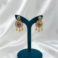 Jadau Kundan Kemp Stones (Lakshmi Pendant, Long Haram) thumbnail 2