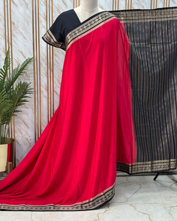 Semi Mysore Crepe (Small Mango & Diamond Border)