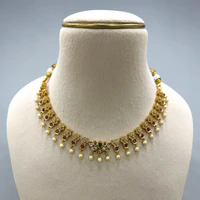 Necklace (Lotus Flower, Jadau Kundan Design) thumbnail 1