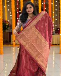 Tussar Saree (Small Double Leaves Motifs) thumbnail 1