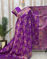 Dola Saree (Jal Pattern with Elephant Meena) thumbnail 3