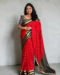 Semi Mysore Crepe (Motifs, Elephant and Mayuri Bentex Border) thumbnail 1
